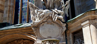 Statue & Pulpit at St. Stephen’s Cathedral, Vienna