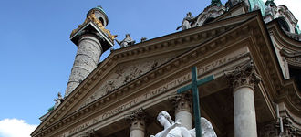 Portico At The Entrance To The Church of St. Charles Borromeo