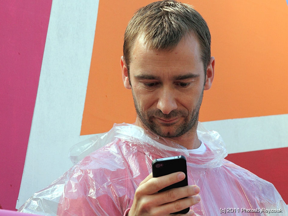 Manchester Pride 2011: Charlie Condou Checks His Phone