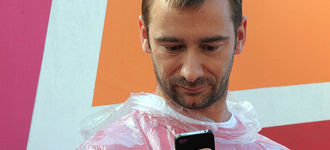Manchester Pride 2011: Charlie Condou Checks His Phone